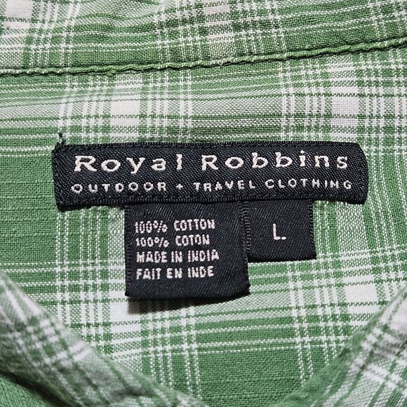 Royal Robbins Outdoor Travel Short-Sleeve Button-Up Shirt L Vaca Cotton Mens - Picture 3 of 11